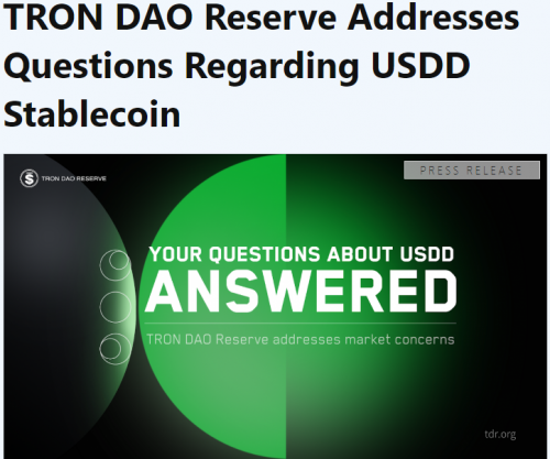 Bitcoin.com：USDD代表了真正去中心化稳定币