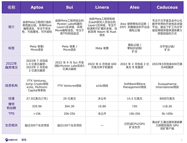 2022年获得融资的L1公链项目