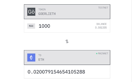 测试网Goerli ETH可以换主网ETH了 你有多少测试网ETH