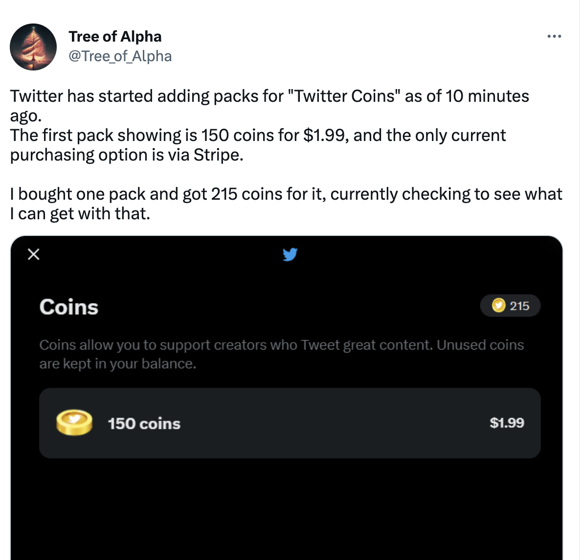 知情人士：Twitter 已开始测试添加“Twitter Coins”功能