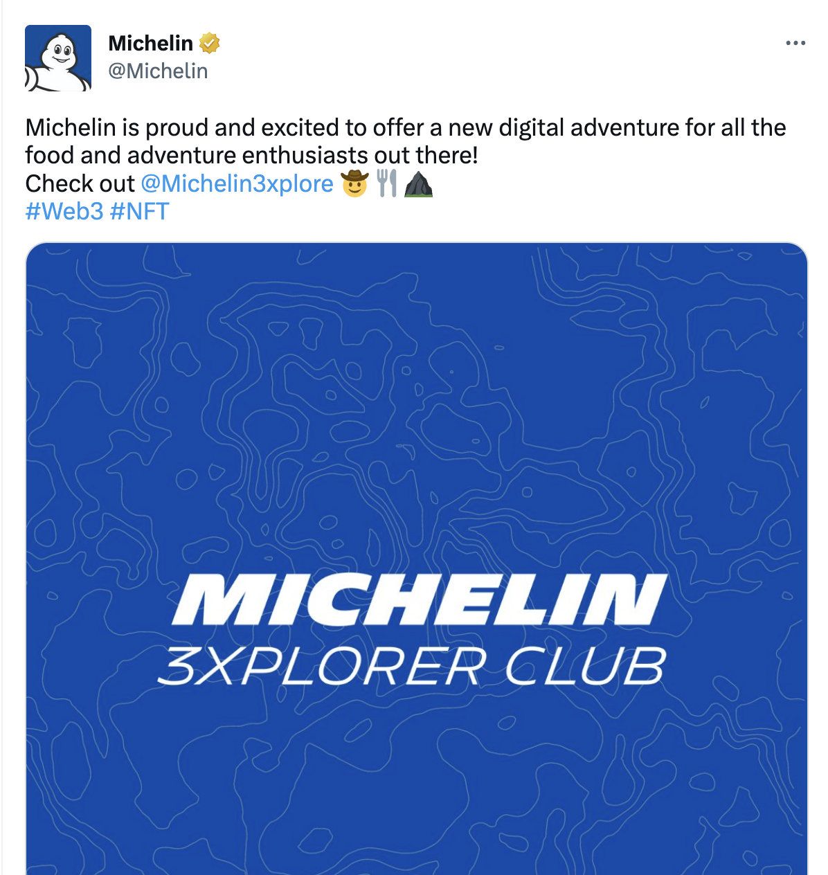 米其林将推出 NFT 系列 Michelin 3 xplorer Club