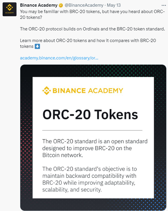 币安入局，ORC20 是否会替代 BRC20 ？