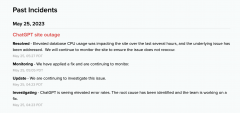 OpenAI：ChatGPT 站点中断问题已修复