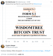 资管公司 WisdomTree 和 Invesco 再次提交现货比特币 ETF 申请