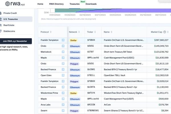 美债成推动RWA赛道主力 不同基因玩家如何创新？