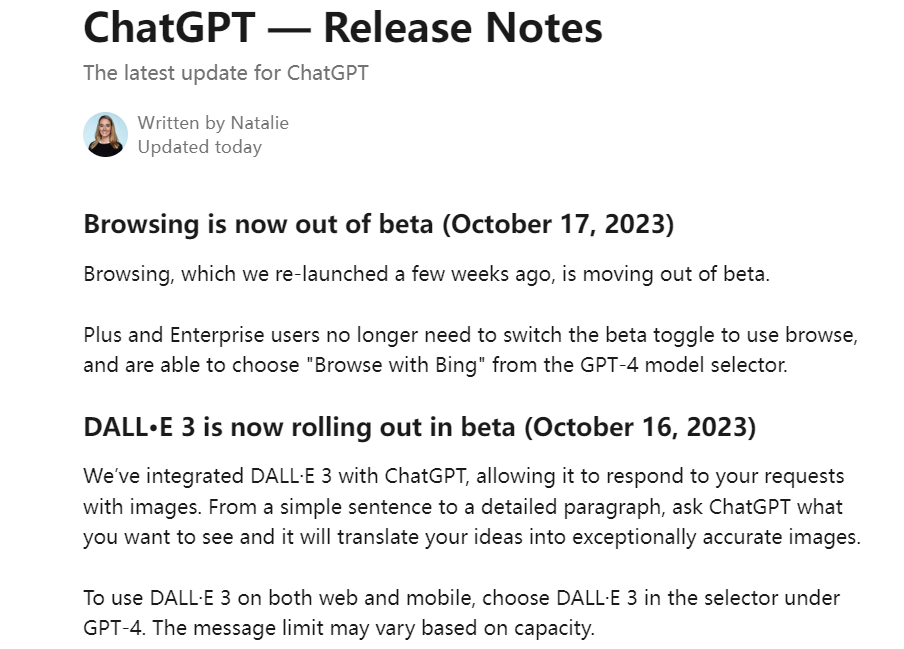 OpenAI 更新：浏览功能结束测试，DALL-E 3 推出测试版