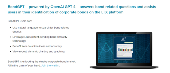 用ChatGPT分析20,000多种债券！LTX推出BondGPT+