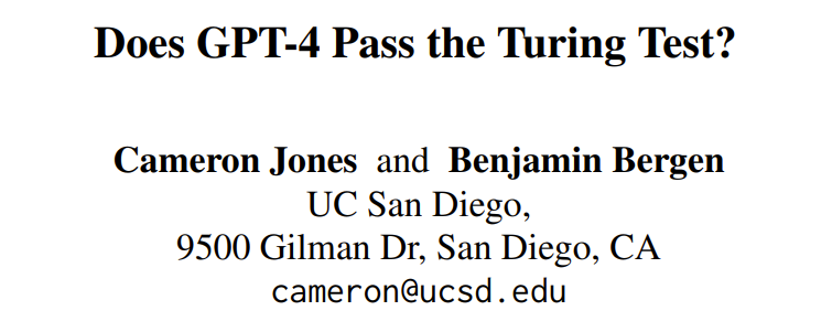 GPT-4能「伪装」成人类吗？图灵测试结果出炉