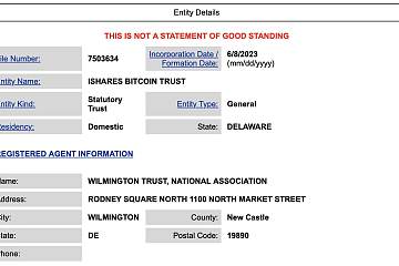 贝莱德在特拉华州注册以太坊信托，注册实体名为ISHARES ETHEREUM TRUST