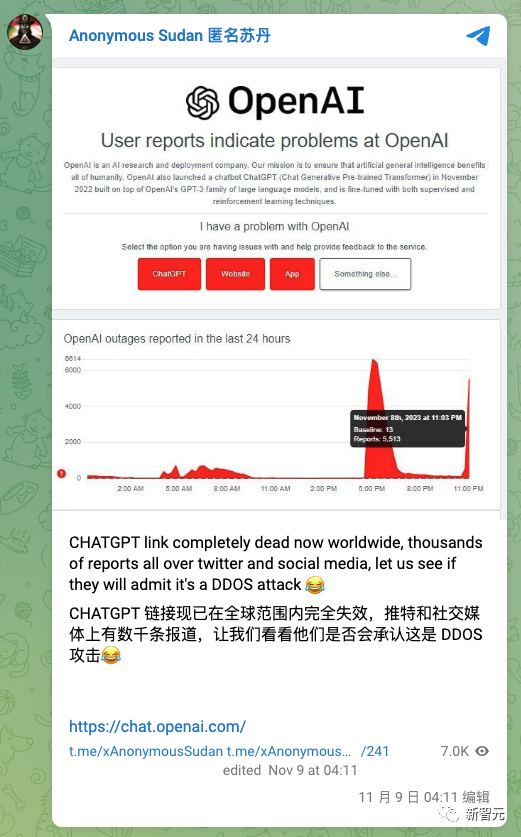 黑客入侵ChatGPT，OpenAI微软全被搞崩！「苏丹匿名者」：是我干的