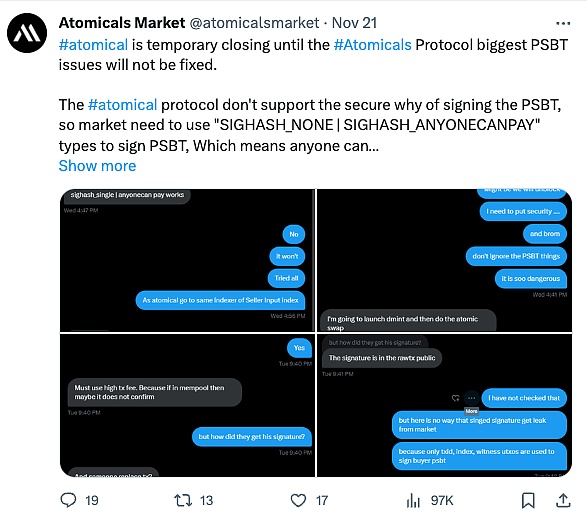 Atomicals Market 0元购事件浅析