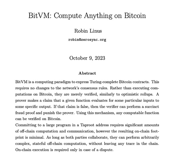 比特币生态扩容方案巡礼（2）： BitVM——蚀刻的艺术