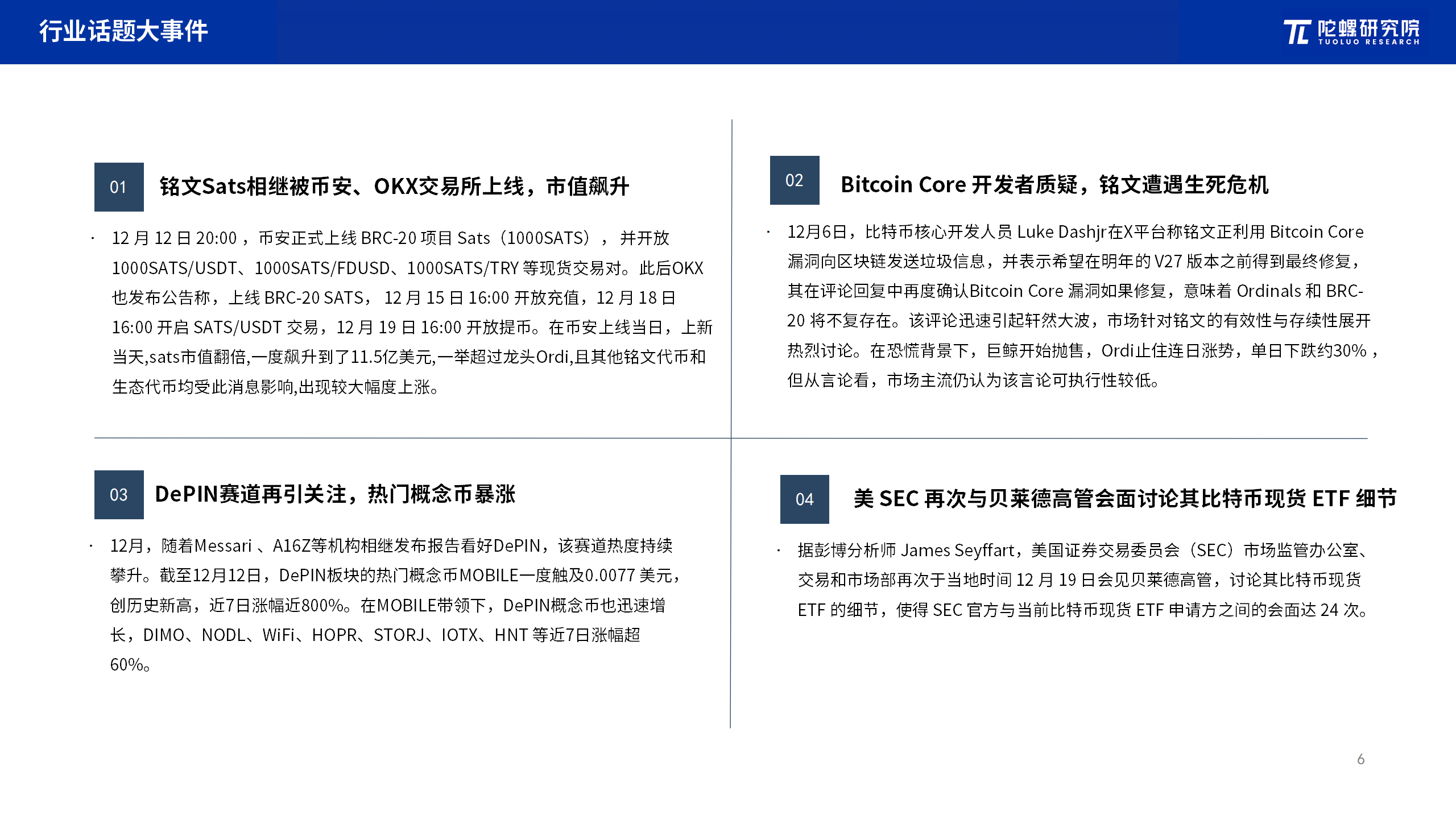 2023年12月Web3行业月度发展报告区块链篇 |陀螺研究院