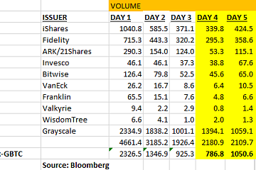 10支比特币现货ETF累计交易量超140亿美元