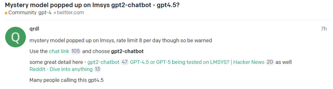 神秘模型"gpt2-chatbot"现身，引发GPT-4.5/GPT-5疯狂猜想