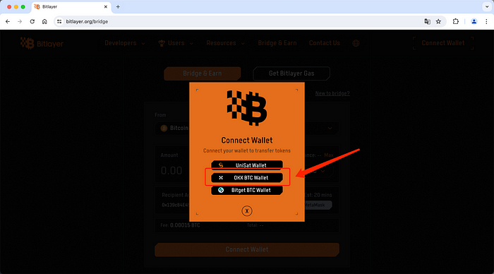 Bitlayer官方桥跨链（跨入）教程（OKX钱包）