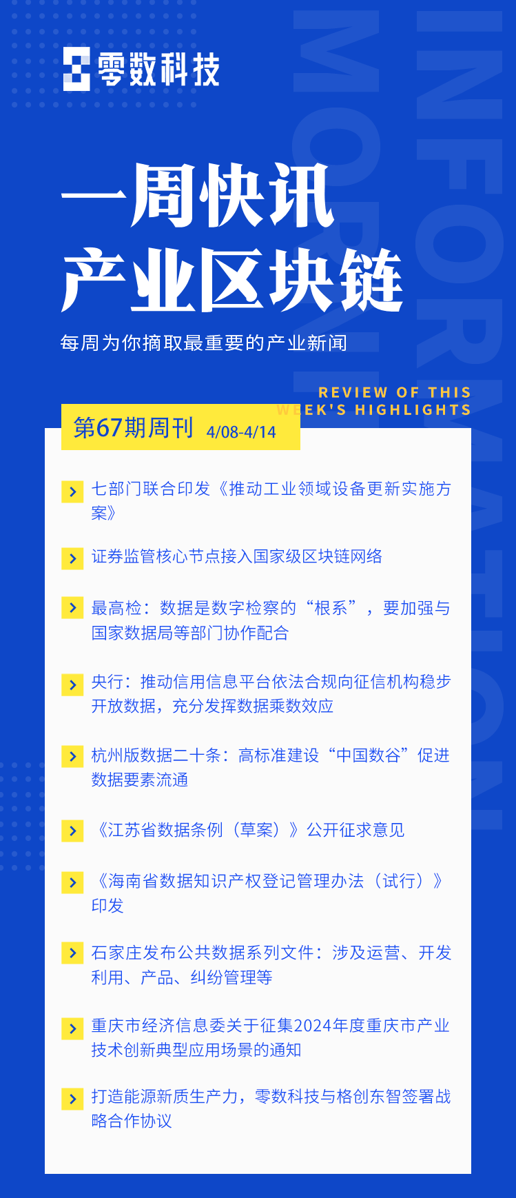 第67期 | 产业区块链一周快讯速览