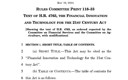 美国最新加密法案FIT21主要内容速览