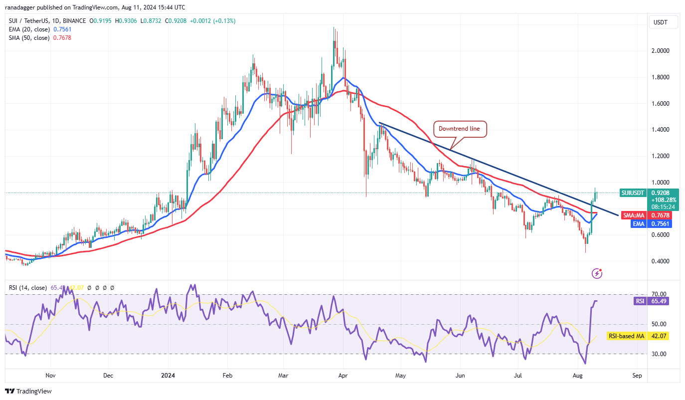 投资者认为比特币价格回调能够推动ETH、SUI、TAO和NOT的发展势头5