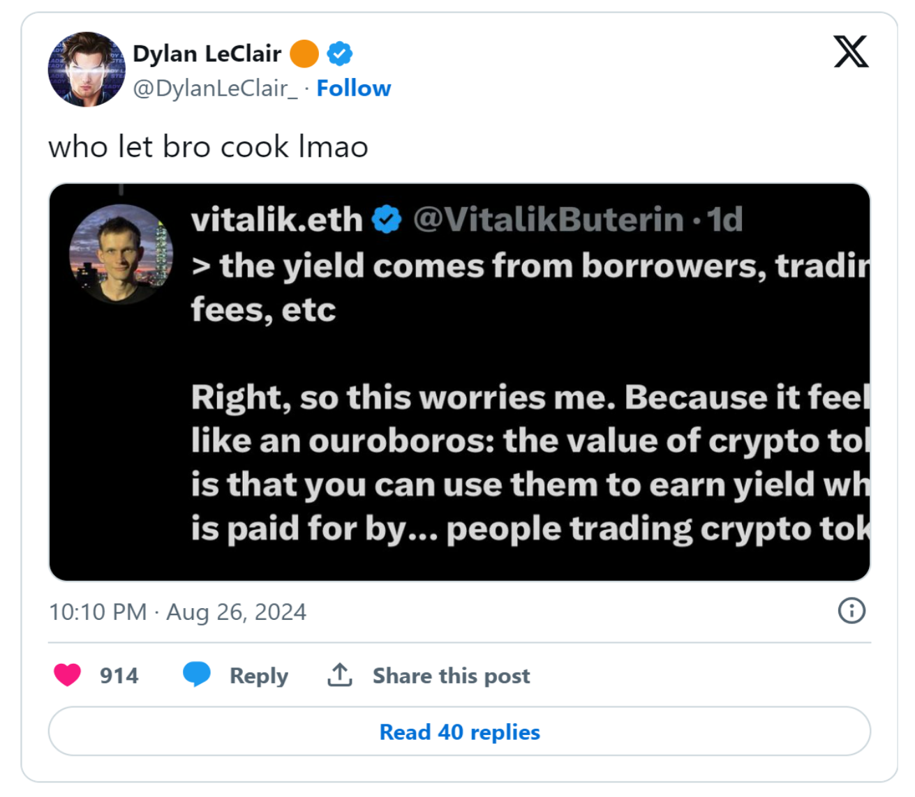 以太坊创始人真的喜欢 DeFi 吗？Vitalik Buterin 澄清事实