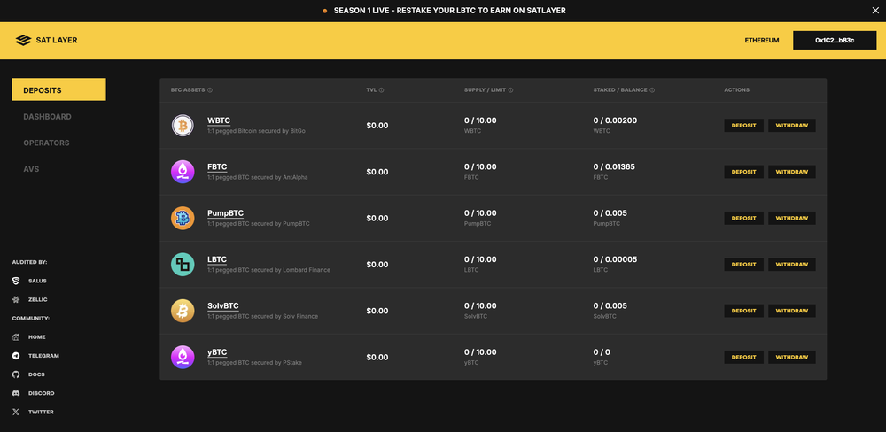 三分钟速览 SatLayer：能否引领 BTC 再质押风潮？